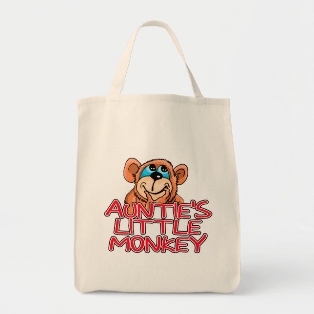 Bolsa Tote Camisetas e presentes de macaquinho da tia (Frente)