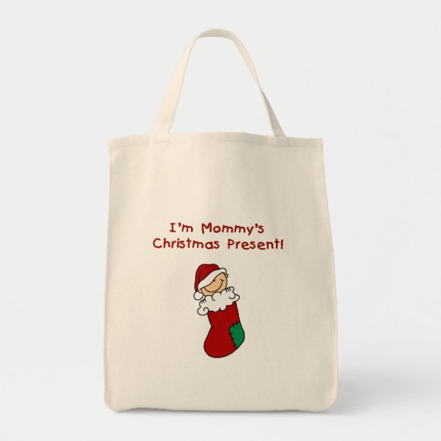 Bolsa Tote Camisetas e presentes de Natal de mamãe (Frente)
