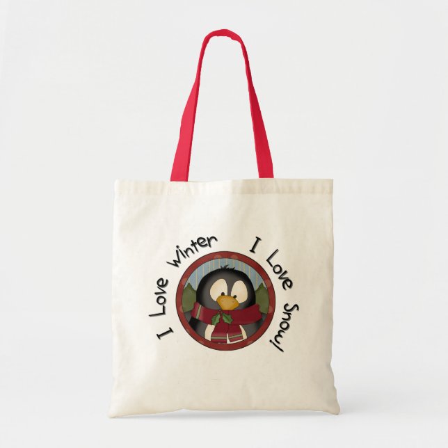 Bolsa Tote Camisetas e presentes de Natal de Pinguim (Frente)