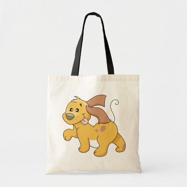 Bolsa Tote Camisetas e presentes felizes para o cão marrom (Frente)