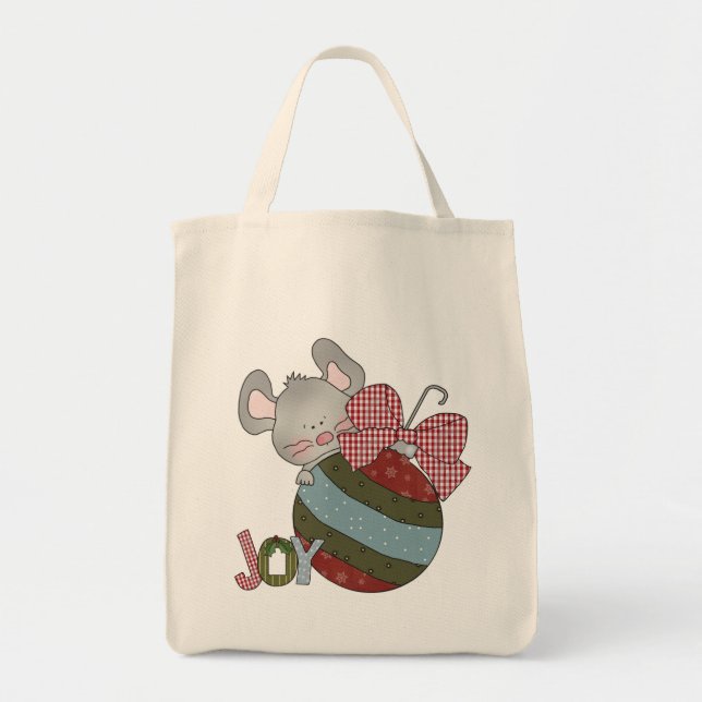 Bolsa Tote Camisetas e presentes no feriado do mouse Joy (Frente)