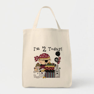 Bolsa Tote Camisetas e presentes piratas do segundo aniversár