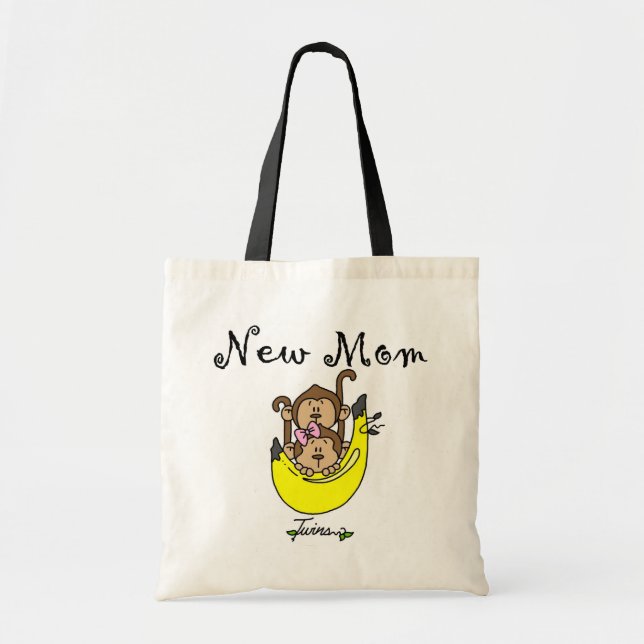 Bolsa Tote Camisetas gêmeos e mães novas (Frente)