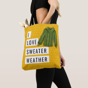 Bolsa Tote Camisola Divertida Adoro o Tempo Branco Pontos Our