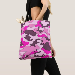 Bolsa Tote Camo cor-de-rosa/sacola