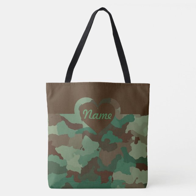 Bolsa Tote Camo customizável para grande (Frente)