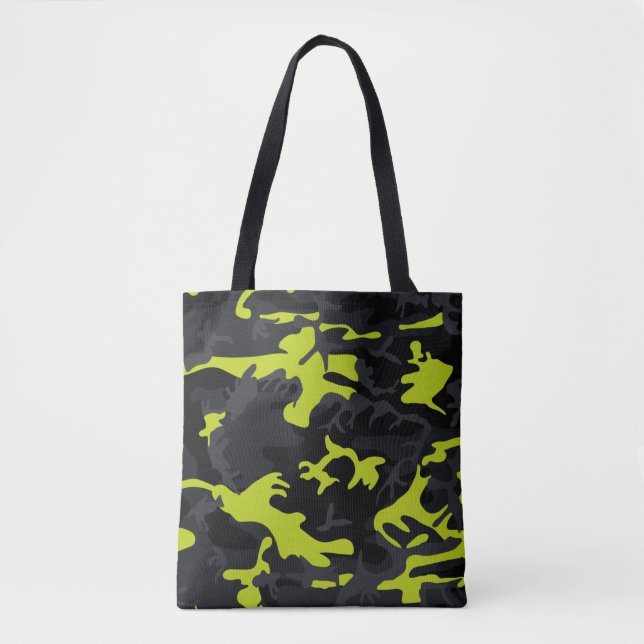 Bolsa Tote Camo de realces do limão (Frente)
