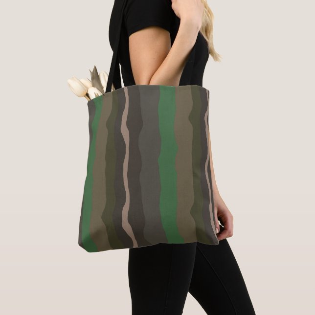 Bolsa Tote Camo e abstrato verdes (Close Up)
