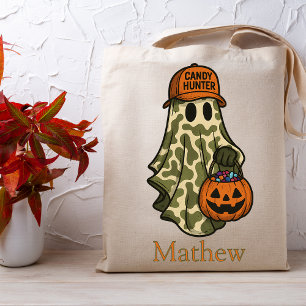 Bolsa Tote Camo Halloween Ghost Candy Hunter Trick Ou Tratar