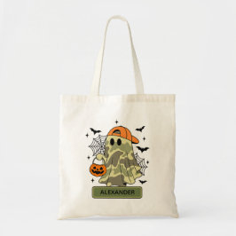 Bolsa Tote Camouflage Boy Ghost Halloween Trick ou Treche