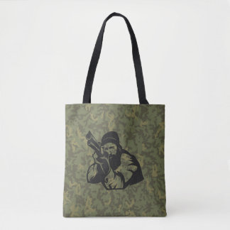 Bolsa Tote Camouflage Hunter Aiming Illustration Design