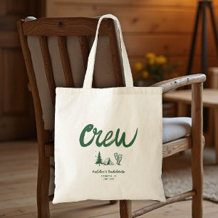Bolsa Tote Camp Bachelorette Crew Mão Desenhada Escrevendo Ve