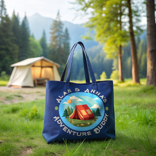 Bolsa Tote Camp de Aventura da Família Personalizada - Nome P