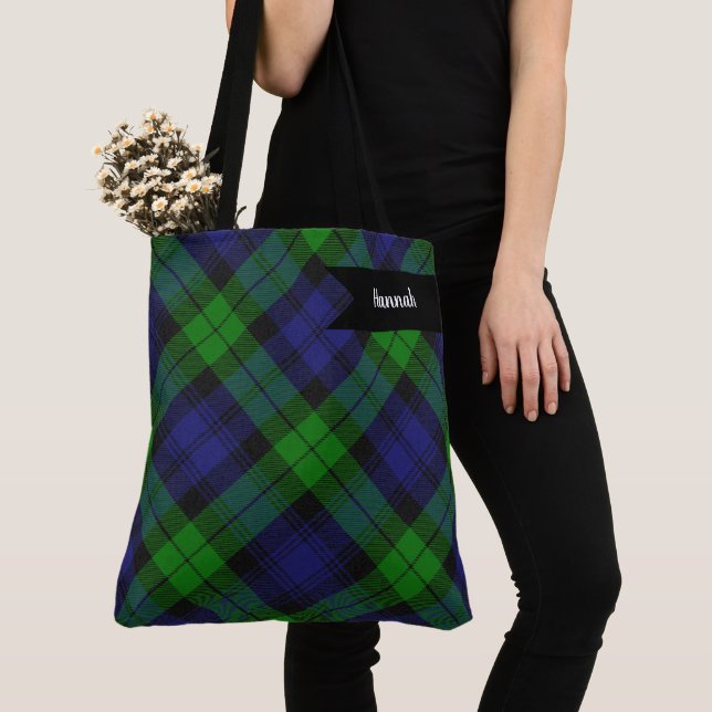 Bolsa Tote Campbell Clan Tartan Xadrez Black Watch (Close Up)