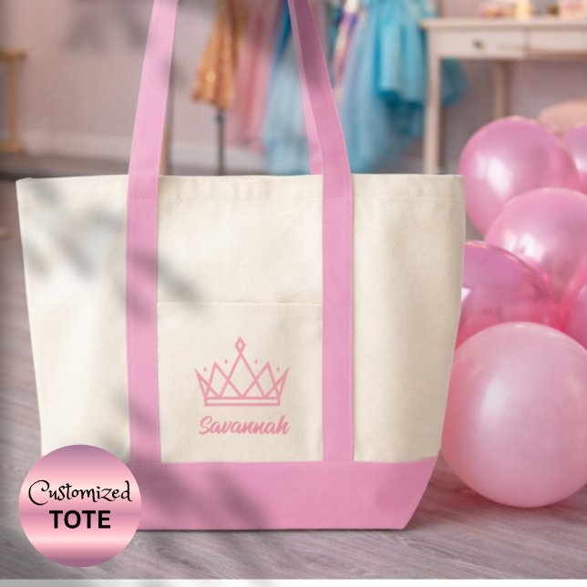 Bolsa Tote Campeã do Título da Coroa Personalizada Pageant Es (Make her reign more memorable with a customized tote for pageant events, rehearsals and appearances)