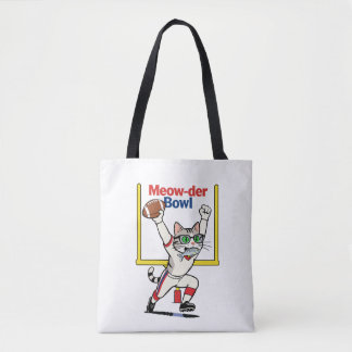 Bolsa Tote Campeão do Meow-der Bowl Futebol de Gato