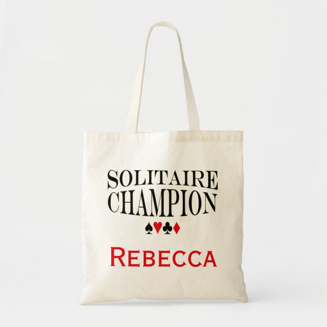 Bolsa Tote Campeão personalizado do solitário (Frente)