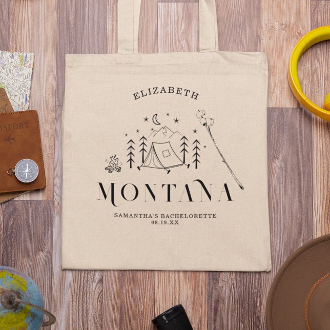 Bolsa Tote Camping mínimo moderno | Bachelorette (Criador carregado)