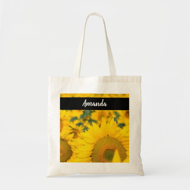 Bolsa Tote Campo Amarelo de Girassóis Fotografia (Frente)