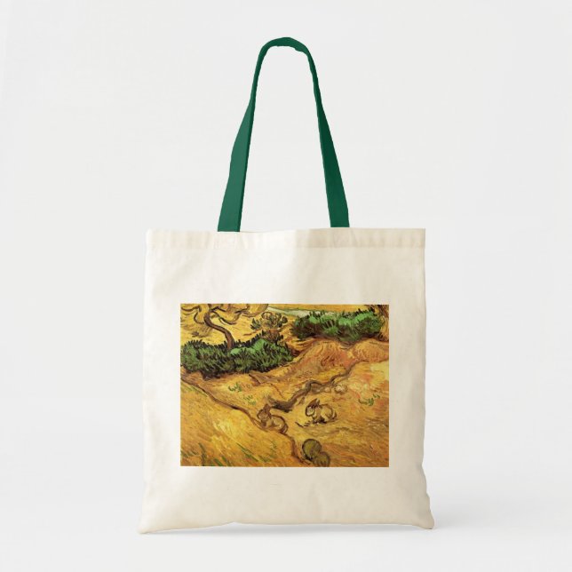 Bolsa Tote Campo com dois coelhos por Vincent van Gogh (Frente)