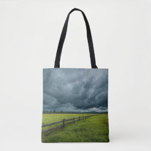 Bolsa Tote Campo com uma Cerca de Madeira