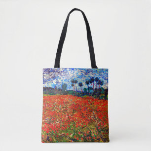 Bolsa Tote Campo de Flor Vermelho, Van Gogh