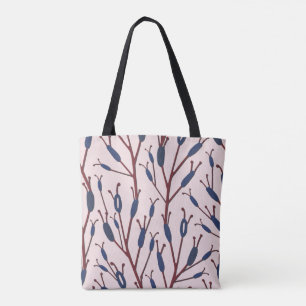 Bolsa Tote Campo de Gatos contra um Campo de Pinkish