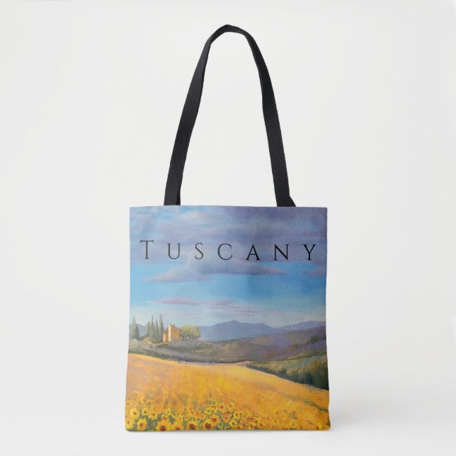 Bolsa Tote Campo De Girassol Na Toscana (Frente)