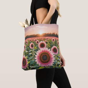 Bolsa Tote Campo de girassol rosa