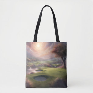 Bolsa Tote Campo de Golfe em Manhã Nebulosa