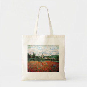 Bolsa Tote Campo de Monet da sacola vermelha das papoilas