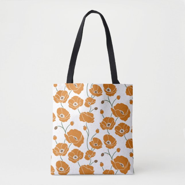 Bolsa Tote Campo de papagaios laranja (Frente)