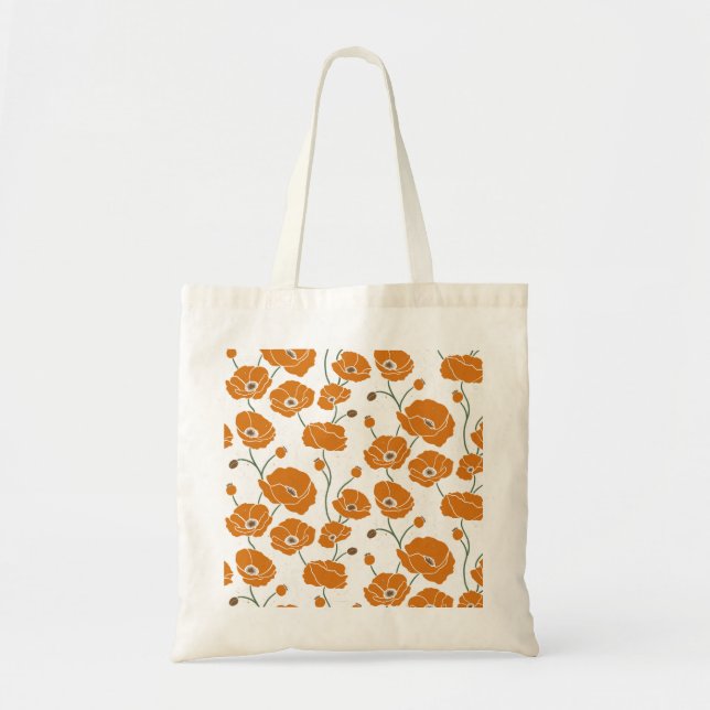 Bolsa Tote Campo de papagaios laranja (Frente)