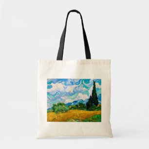 Bolsa Tote Campo de trigo com ciprestes, Van Gogh