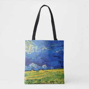 Bolsa Tote Campo de Trigo Sob Céu Nublado por Vincent van Gog
