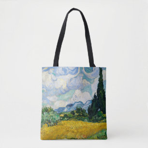 Bolsa Tote Campo de trigo Van Gogh com ciprestes. Impressioni