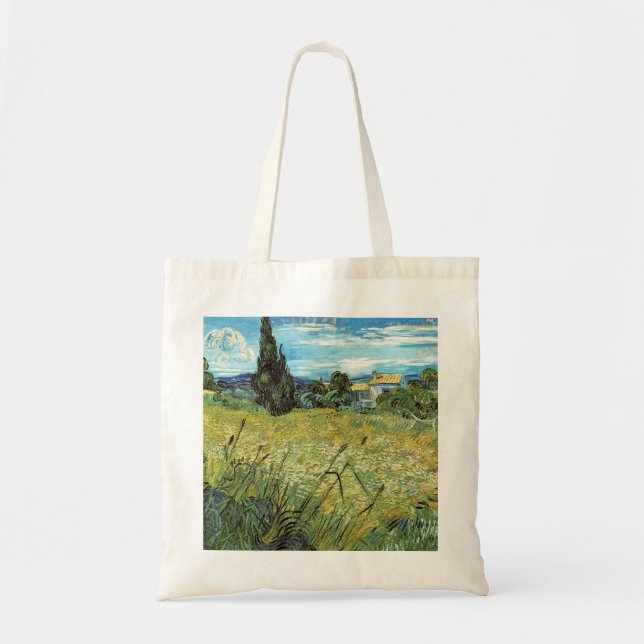 Bolsa Tote Campo de trigo verde Vincent van Gogh (Frente)