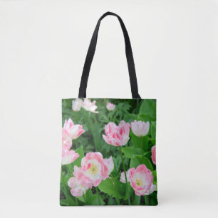 Bolsa Tote Campo de tulipas rosa