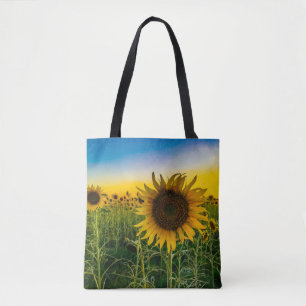 Bolsa Tote Campo do girassol de Kansas
