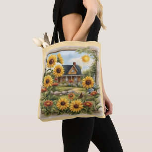 Bolsa Tote Campo Farmhouse DreamOuro Girassóis