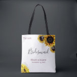 Bolsa Tote Campos de Girassol Personalizados de Bridesmaid<br><div class="desc">Trendy e girassóis e o hálito do bebê,  sacola personalizada de tote de festa de casamento. Projetado para combinar com nossa Coleção de Campos de Girassol.</div>