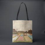 Bolsa Tote Campos de Massa | Vincent van Gogh<br><div class="desc">Bulb Fields (1883) ou Flower Beds na Holanda pelo artista poste-impressionista holandês Vincent Van Gogh. Arte original é um óleo na canvas. Esta é uma das primeiras pinturas paisagísticas de Van Gogh que mostra uma visão panorâmica dos campos de tulipas em floração. Use as ferramentas de design para adicionar texto...</div>