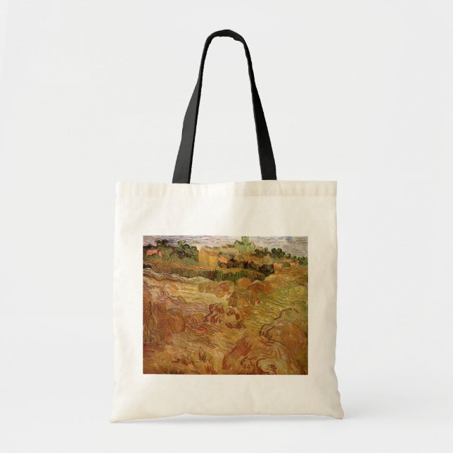 Bolsa Tote Campos de Trigo com Auvers de Vincent van Gogh (Frente)
