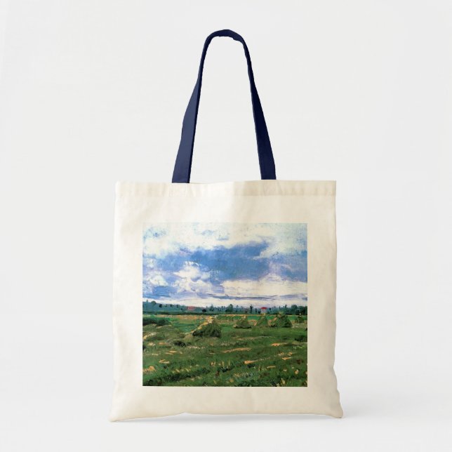 Bolsa Tote Campos de Trigo com Medas de Vincent van Gogh (Frente)