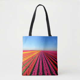 Bolsa Tote Campos de Tulipas Aéreas no Pico Bloom