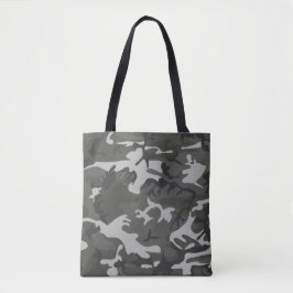 Bolsa Tote Camuflagem Abstrata Cinza Moderna