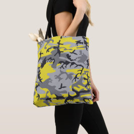 Bolsa Tote Camuflagem Amarela e Cinza, Militar, Exército