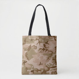 Bolsa Tote Camuflagem Bege Marrom Verde Deserto