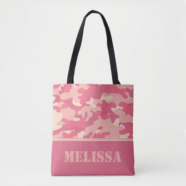 Bolsa Tote Camuflagem coral | de Camo personalizado (Frente)