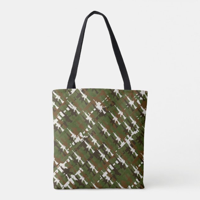 Bolsa Tote Camuflagem Militar Arma Legal Estilo GI Camo (Verso)